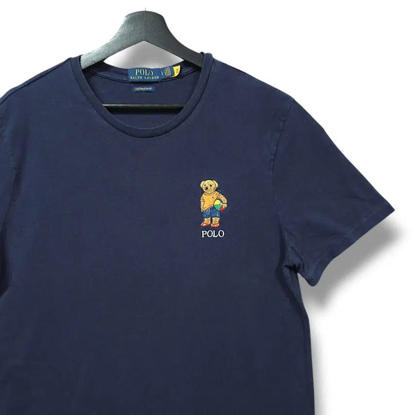 [BUNJANG] Polo Ralph Lauren Navy Beach Ball Bear Embroidery Short Sleeve T-Shirt (Size L) / [L] 폴로 네이비 비치볼 베어 자수 반팔 티셔츠
