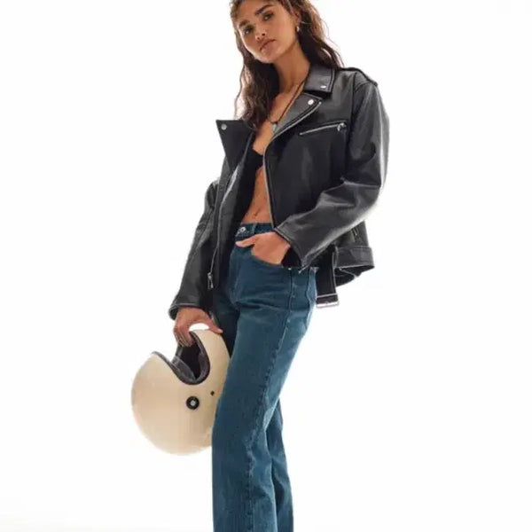 [BUNJANG] Abercrombie & Fitch Vegan Leather Biker Jacket XS / Abercrombie & Fitch 비건 레더 바이커 자켓 XS