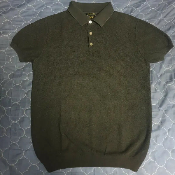 [BUNJANG] Massimo Dutti SS Extra Fine Cotton Short Sleeve Knit Polo Black (S) / 마시모두띠 ss시즌 엑스트라파인 코튼 카라 반팔니트 블랙 (S)