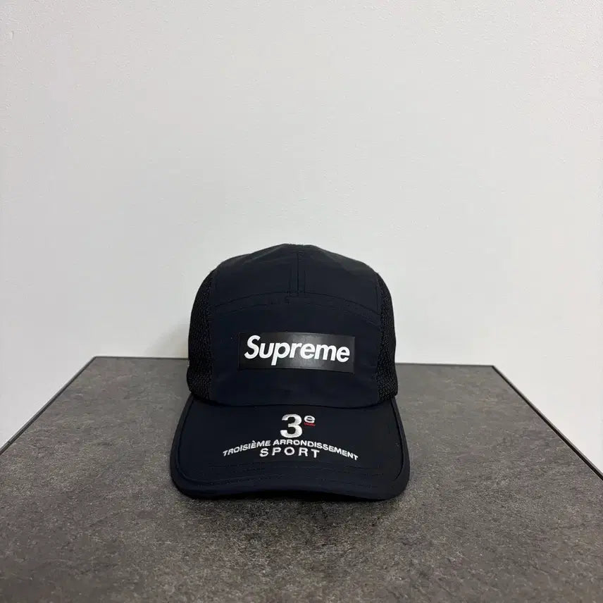 [BUNJANG] Supreme 24SS Box Logo Side Panel Mesh Camp Cap Black / (OS) 슈프림 박스로고 캠프캡 모자 24SS 사이드 패널 메쉬 블랙