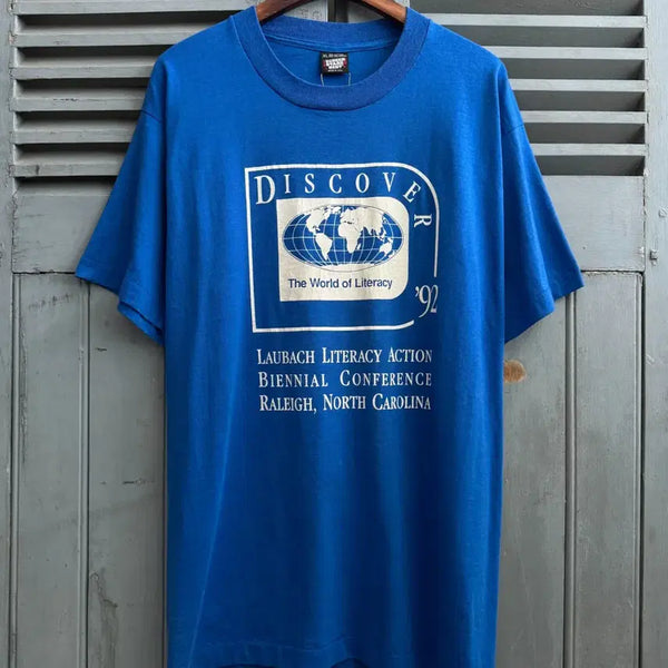 [BUNJANG] Vintage 90's USA Blue Globe Printing T-Shirt XL / [XL]90's USA 빈티지 블루 글로브 프린팅 티셔츠