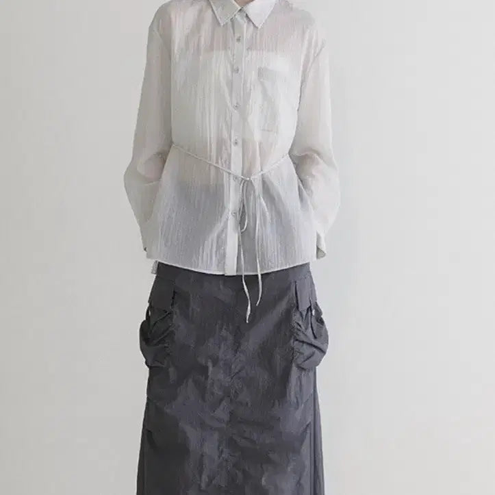 [BUNJANG] Raive Cargo Nylon Skirt Charcoal Size 1 / Raive 레이브 카고 나일론 스커트 차콜 1 사이즈