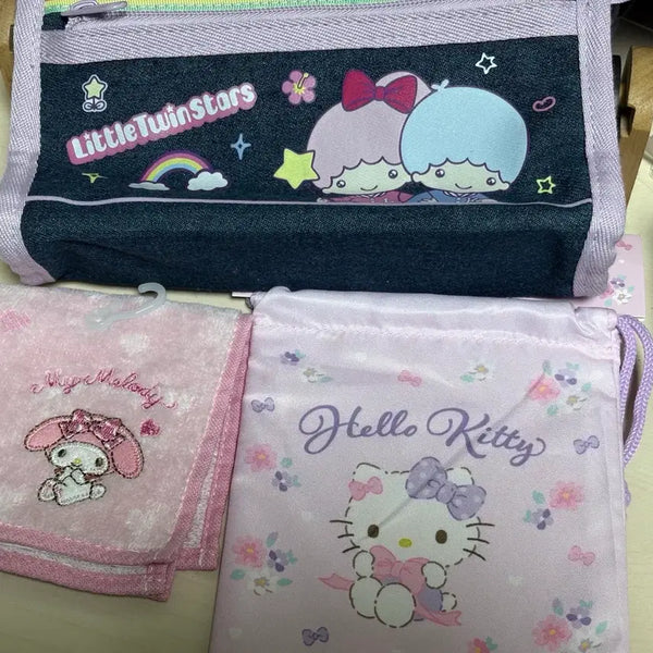 [BUNJANG] Sanrio Little Twin Stars, My Melody, Hello Kitty Pouches and Handkerchief / 산리오 리틀트윈스타 필통 파우치 마이멜로디 손수건 헬로키티 파우치