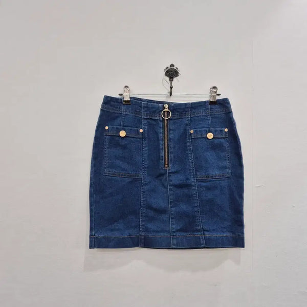 [BUNJANG] Guess Denim Skirt Zip Pocket / 게스 데님 스커트 집업 포켓