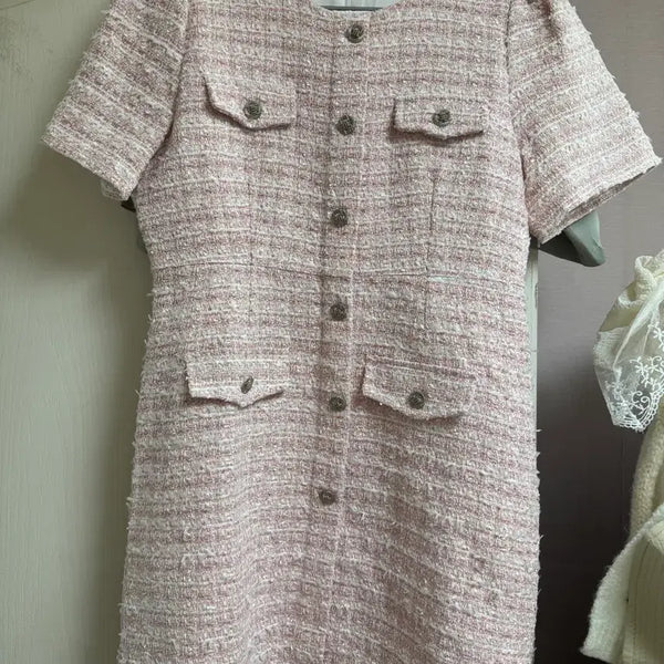 [BUNJANG] Short Sleeve Tweed Dress / (새상품) 반팔 트위드 원피스