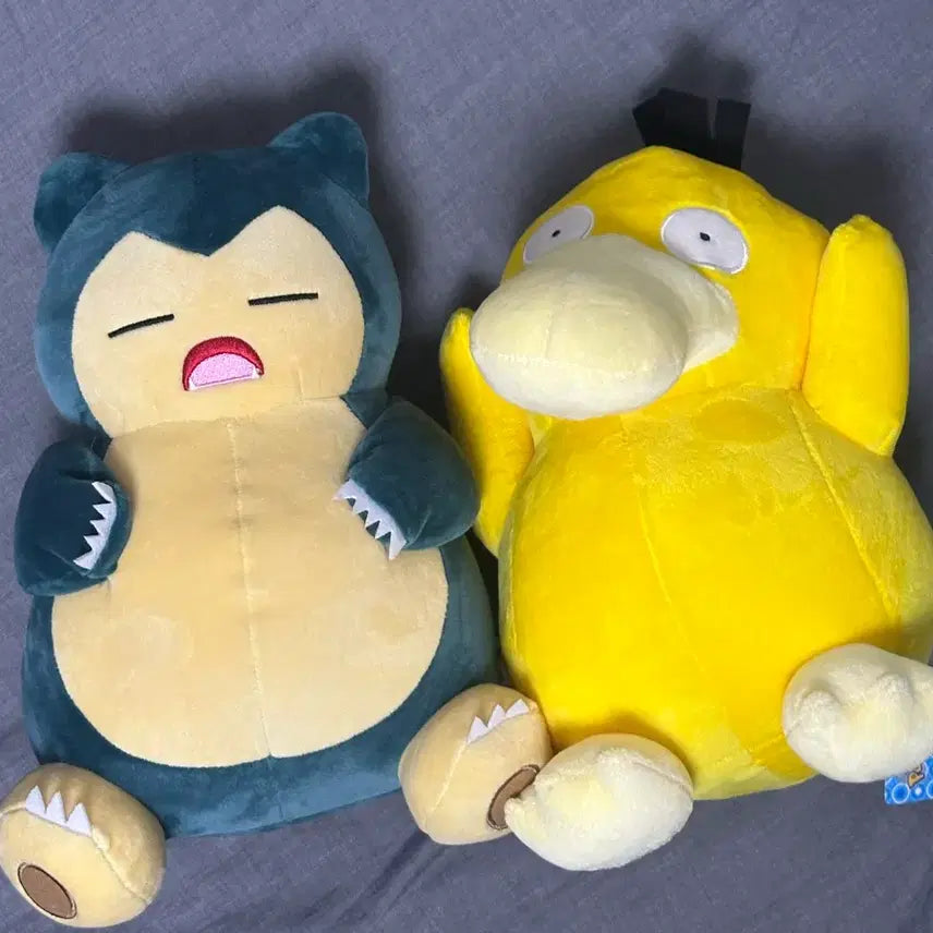 [BUNJANG] Snorlax & Psyduck Plush Set / 잠만보 고라파덕 인형 새상품