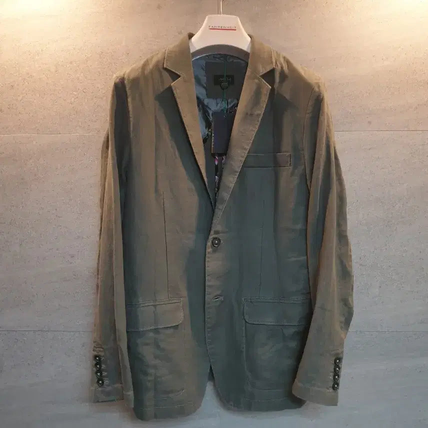 [BUNJANG] Saint Paul 100% Linen Luxury Jacket Khaki XL / Saint Paul. 100%린넨. 럭셔리 자켓. 미착.