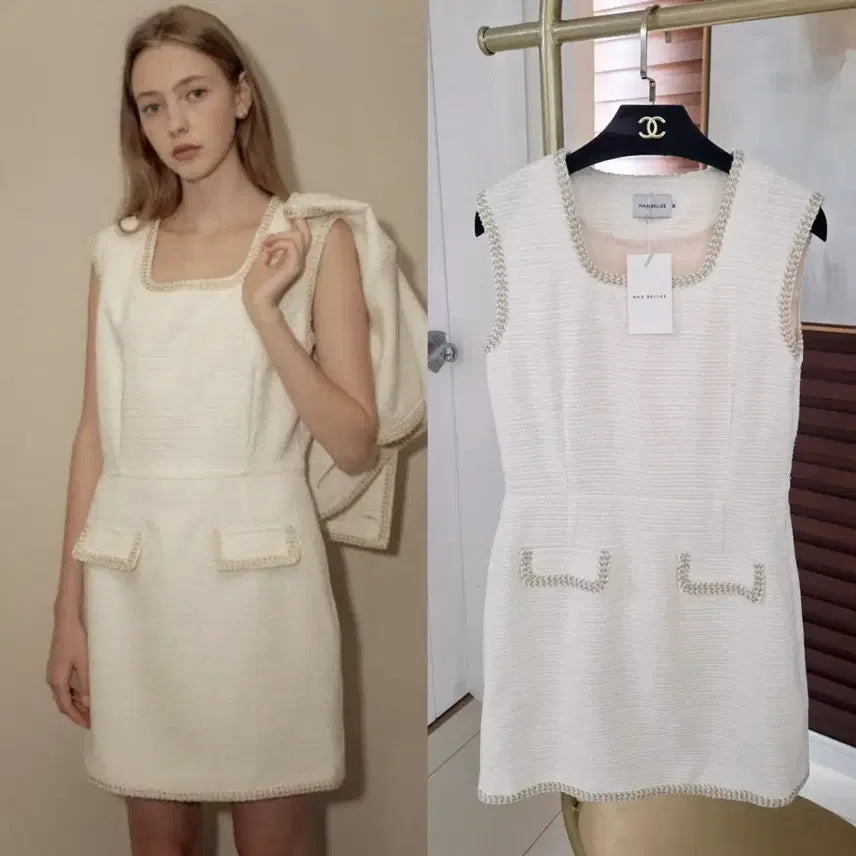 [BUNJANG] Maa Bellee Summer Tweed Dress M / (ma bellee) 택채새옷. 여름 트위드 원피스 M