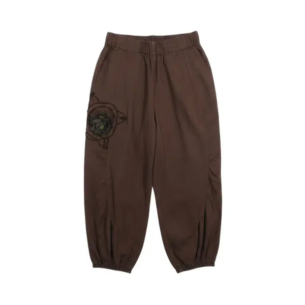 [BUNJANG] Women's Daily Embroidered Balloon Fit Jogger Pants / 여성F / 데일리 밴딩 자수 벌룬핏 조거팬츠KH 12-92