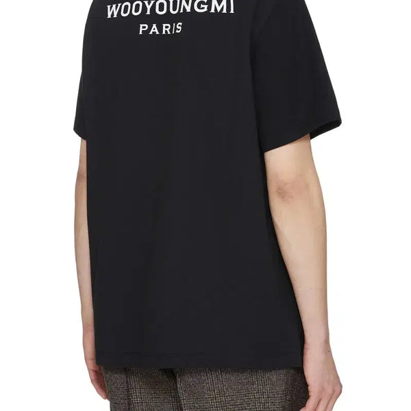 [BUNJANG] Wooyoungmi 20SS Cotton Back Logo T-Shirt Black / 우영미 / 20ss 코튼 백로고 반팔 티셔츠 블랙 / 46