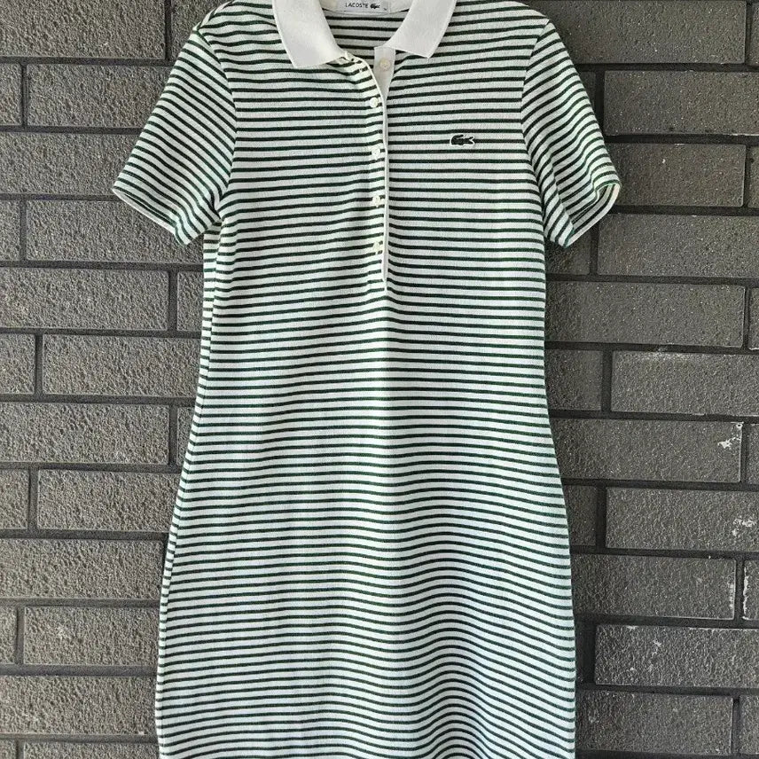 [BUNJANG] Lacoste Striped Collar Dress / 라코스테 스트라이프 카라 원피스