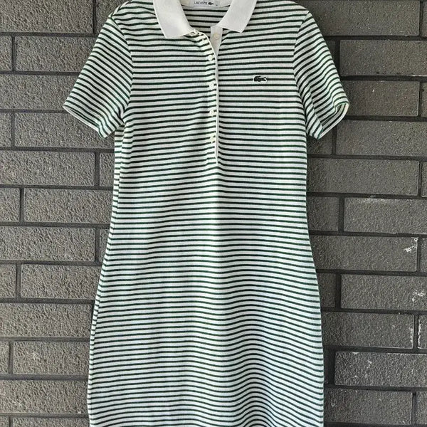[BUNJANG] Lacoste Striped Collar Dress / 라코스테 스트라이프 카라 원피스