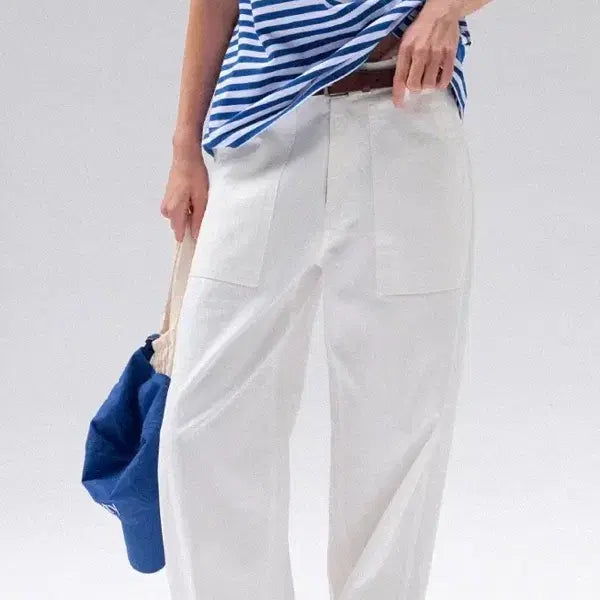 [BUNJANG] Low White Wide Pants - Size S / (새상품)로우 화이트 와이드 팬츠 S