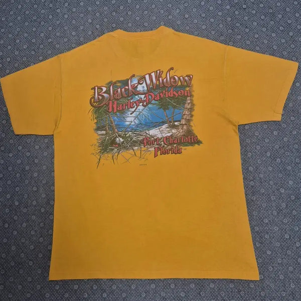 [BUNJANG] 2007 Harley-Davidson Black Widow Florida Limited Edition T-Shirt / [L]00s US made 할리데이비슨 블랙위도우-A75