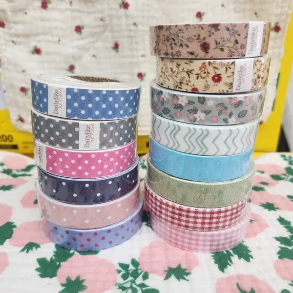 [BUNJANG] Daily Like Fabric Masking Tape Set (4 Pieces) / 데일리라이크 패브릭 마스킹 테이프 500cm 4개