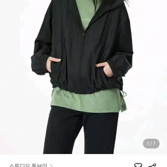 [BUNJANG] Studio Tomboy Light Backpacker Hoodie Jumper Black / 스튜디오 톰보이 라이트 백패커 후디 점퍼 블랙