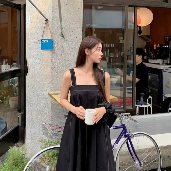 [BUNJANG] Lovemeou Stitch Dress (Black, M) / 러브미우 아루 스티치 원피스