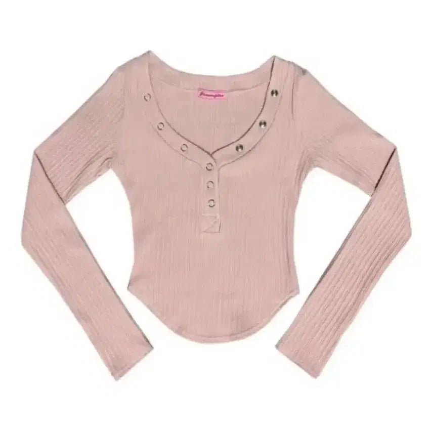 [BUNJANG] Please No Follow Pink Bunny Snap Button Top / 플리즈노팔로우 핑크 버니 스냅 버튼 탑
