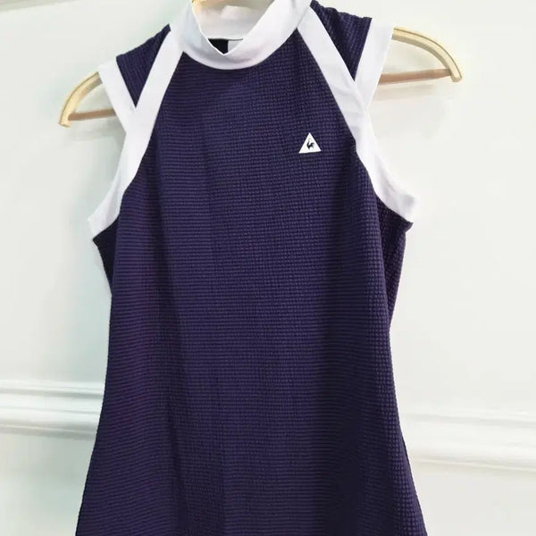 [BUNJANG] Le Coq Sportif Women's Golf Wear Navy T-shirt / 르꼬끄 스포르티브 반팔 여성 골프웨어 네이비