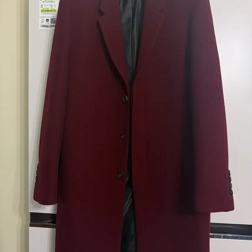 [BUNJANG] DRUGHOMME Burgundy Wool Single Coat Large / 드러그옴므 버건디 울 싱글 코트 라지 사이즈