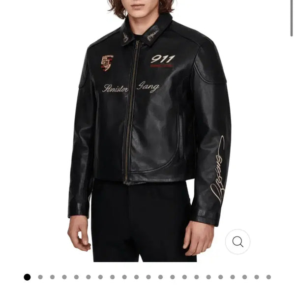[BUNJANG] Nano Studio Porsche 911 Cropped Leather Jacket XL / 나노스튜디오 포르쉐 911 크롭 레더 재킷