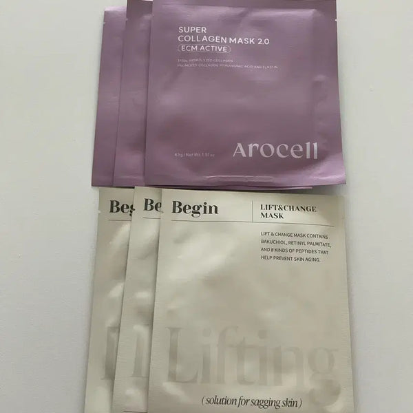[BUNJANG] Arocell Collagen Mask 3 Sheets + B.Project Lifting Mask 3 Sheets Bundle Set / 아로셀 콜라겐팩3매+비프로젝트 리프팅팩3매 일괄판매