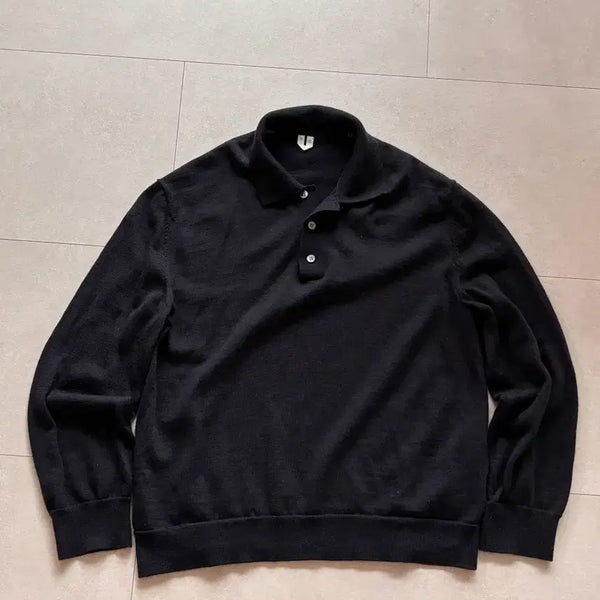 [BUNJANG] ARKET Wool Polo Knit Black M / 아르켓 울 폴로 니트 블랙 M