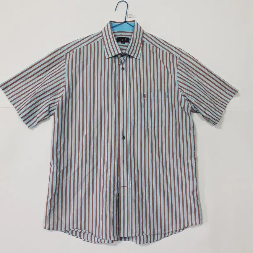 [BUNJANG] Daks Blue Brown Stripe Button-Down Shirt / 닥스 셔츠 블루 브라운 스트라이프 ㅡ0413