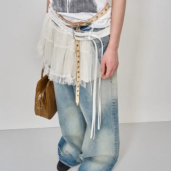 [BUNJANG] LCDCTM Western Strap Leather Belt White / [새상품] 엘씨디씨티엠 lcdctm 웨스턴 스트랩 레더벨트 화이트