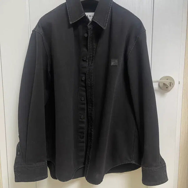 [BUNJANG] Solid Homme Black Denim Shirt 48 / 솔리드옴므 블랙 데님 셔츠 48