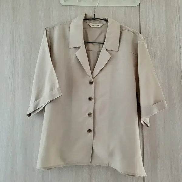 [BUNJANG] Flacore Silky Shirt Beige / 플라코르 실키 셔츠 베이지