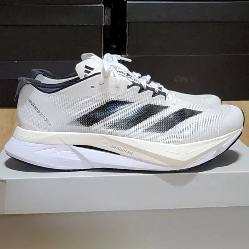 [BUNJANG] Adidas Adizero Boston 12 Cloud White Running Shoes (275mm) / 아디다스 275 아디제로 보스턴12 클라우드화이트