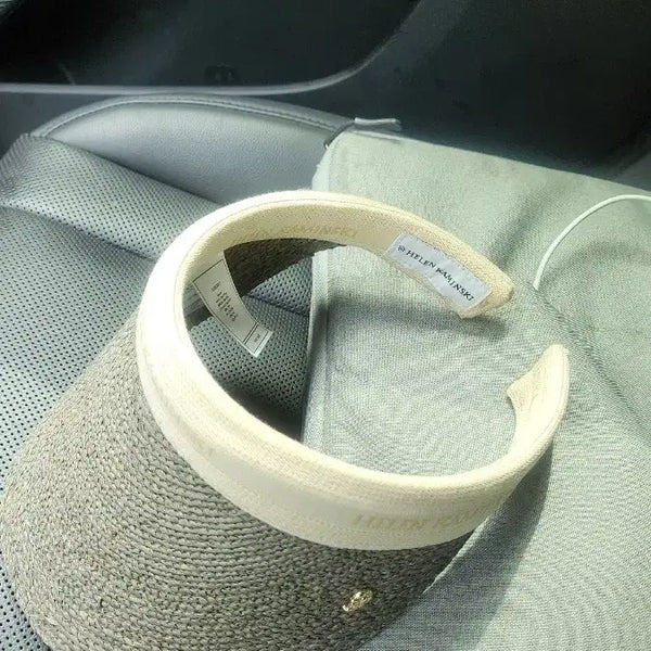 [BUNJANG] Helen Kaminski Bianca Raffia Sun Visor - Grey / 헬렌 카민스키 썬바이저 라피아 그레이