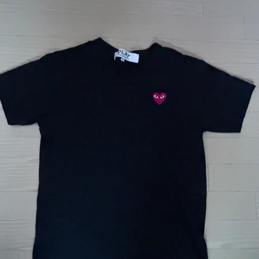 [BUNJANG] Comme des Garçons Red Logo Patch T-Shirt Black M / 정품 꼼데가르송 레드와펜 블랙 m 판매해요