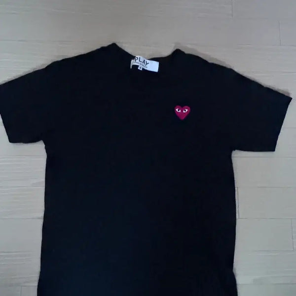 [BUNJANG] Comme des Garçons Red Logo Patch T-Shirt Black M / 정품 꼼데가르송 레드와펜 블랙 m 판매해요