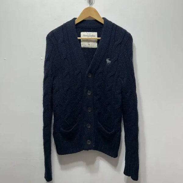 [BUNJANG] Abercrombie Cable Knit Cardigan Navy M / 아베크롬비 케이블 니트 가디건 네이비 M