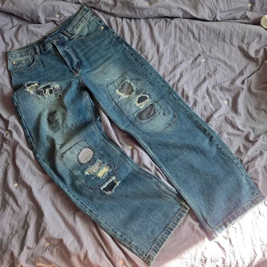 [BUNJANG] Vipella x Partimento Handmade Patchwork Denim Pants L (33-34) / 비펠라x파르티멘토 핸드메이드 패치워크 데님 팬츠 L 33~34