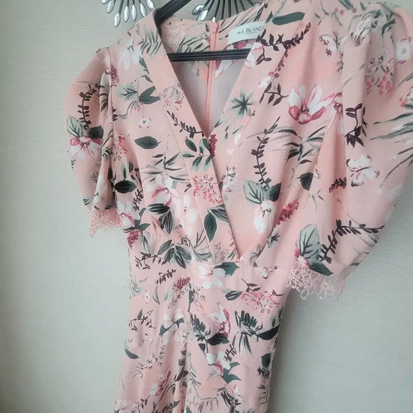 [BUNJANG] S Blanc Floral Pattern Pink Midi Dress / S BLANC 원피스 플로럴 패턴 핑크
