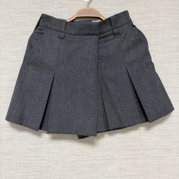 [BUNJANG] SJSJ Grey Pleated Culottes Pants / SJSJ 그레이 플리츠 큐롯 팬츠