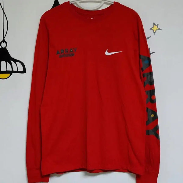 [BUNJANG] Nike x ARRAY 2017 Collaboration Long-Sleeve T-Shirt - White/Red / [아카이브] 2017 나이키 x ARRAY NOW 한정판 긴팔 티셔츠