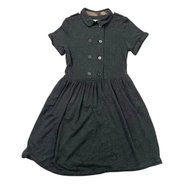 [BUNJANG] Burberry Children Double-Button Collar Short-Sleeve Dress 14Y (164cm) / 버버리 차콜그레이 더블버튼 카라 반팔 원피스 14Y(164cm)