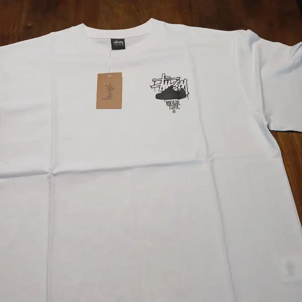 [BUNJANG] Stussy x Sneaker Collaboration Short Sleeve T-Shirt White XXL / 스투시 신발 콜라보 반팔티 흰색 XXL