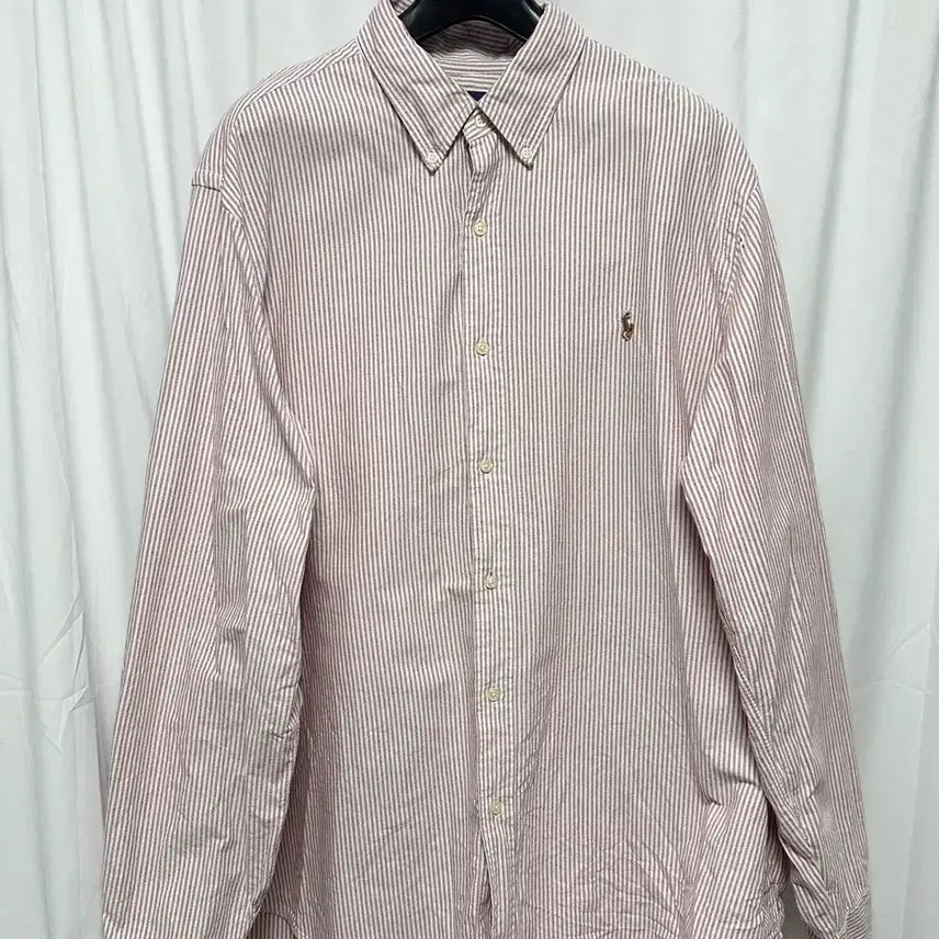 [BUNJANG] Polo Ralph Lauren Pink Stripe Oxford Shirt XXL / no.186 폴로 랄프로렌 핑크스트라이프 셔츠 xxl