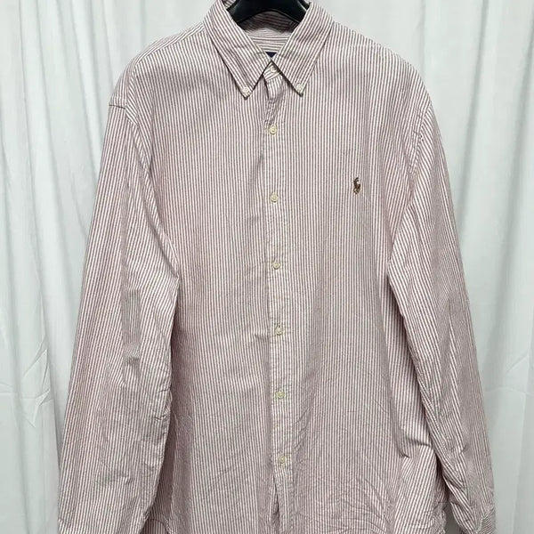[BUNJANG] Polo Ralph Lauren Pink Stripe Oxford Shirt XXL / no.186 폴로 랄프로렌 핑크스트라이프 셔츠 xxl