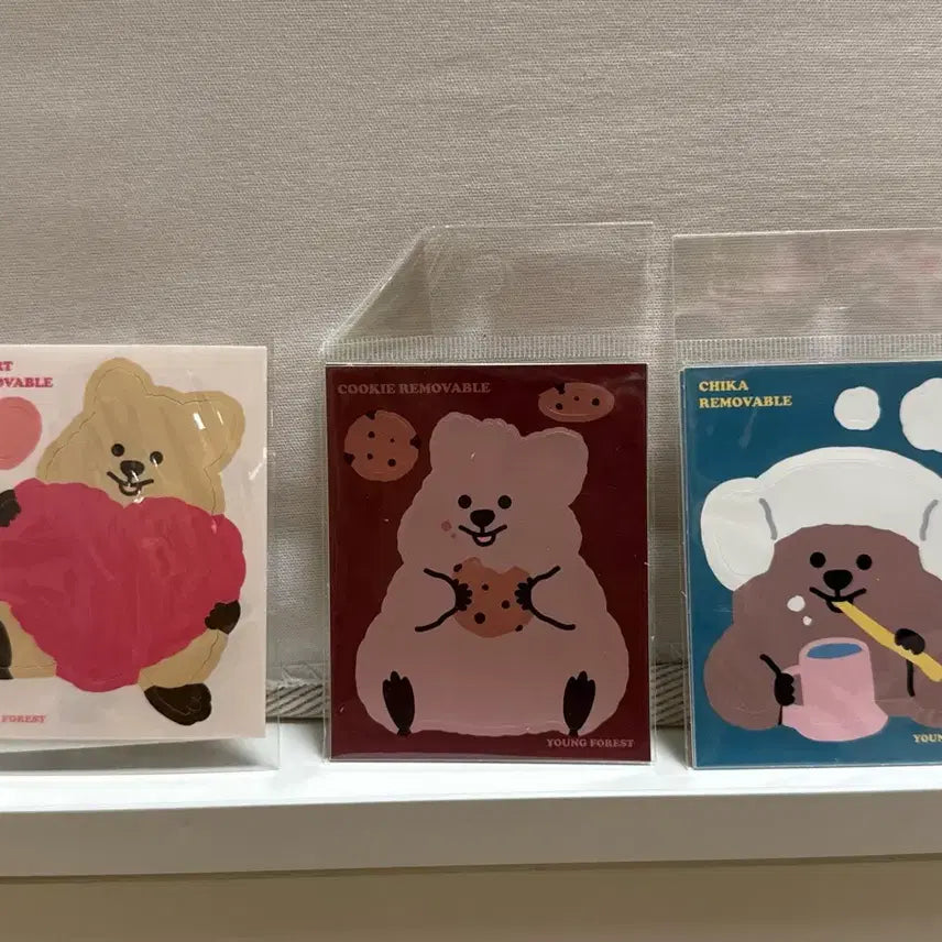 [BUNJANG] Young's Forest Removable Stickers (Set of 3) / 영이의숲 리무버블 스티커 3종(낱장 구매 가능)