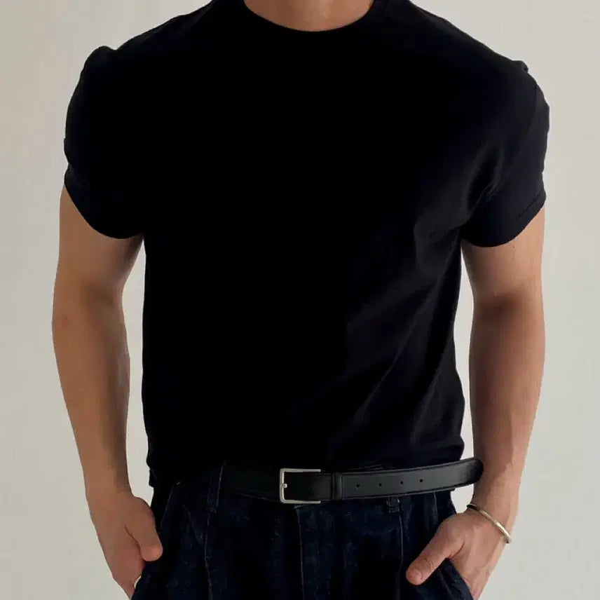 [BUNJANG] Jit Black Cropped T-Shirt Size L / Jit 지트 반팔 크롭티 블랙 L사이즈 택포
