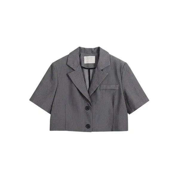 [BUNJANG] Women's Celeb Cropped Blazer / 여성F/ 셀럽 반팔 크롭 정장 자켓 GY 22-165