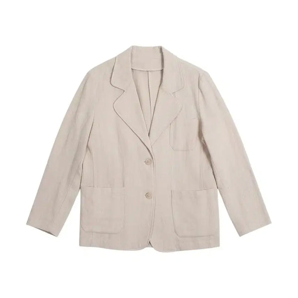 [BUNJANG] Women's Casual Linen Suit Jacket BG 22-164 / 여성F/ 캐주얼 보이핏 린넨 정장 자켓 BG 22-164