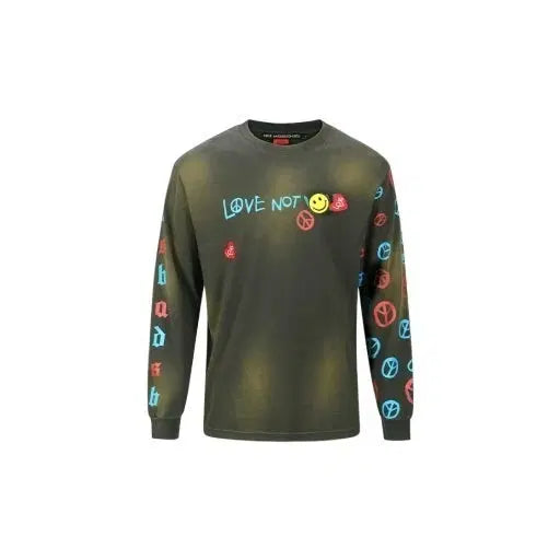 [BUNJANG] Andersson Bell "LOVE NOT" Smile Peace Long Sleeve Charcoal L / 앤더슨벨  러브 롱슬리브  차콜 L