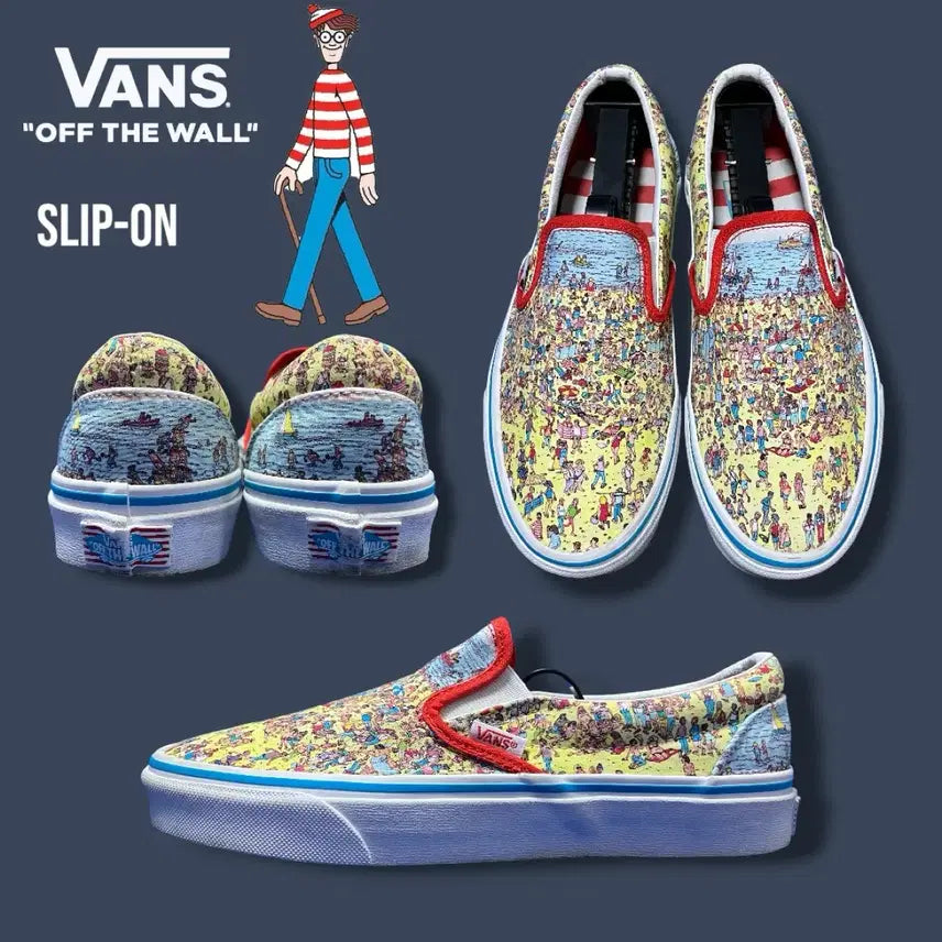 [BUNJANG] Vans Classic Slip-On Where's Waldo? Beach (245mm) / [반스아저씨] Vans x 월리를 찾아라 슬립온 245mm